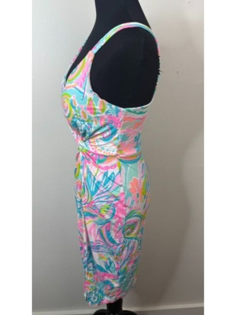 Lilly Pulitzer Women's Carnivale Coral Print Ricci Sleeveless Twist Dress Size 0 - Picture 4 of 6
